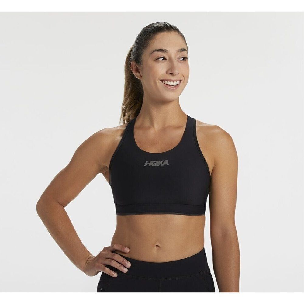 Hoka One Performance Sports Bra Womens XS Black Athletic‎ Racerback Running